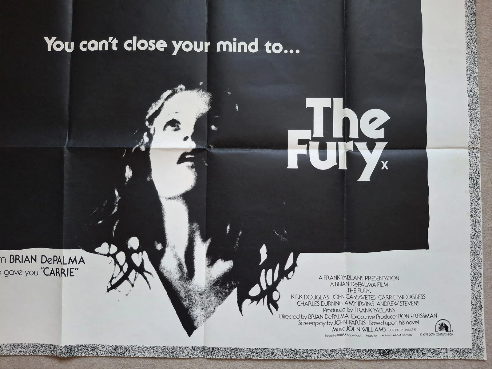 The Fury Original Film Cinema Movie Quad Poster Kirk Douglas Brian De Palma, изображение 5