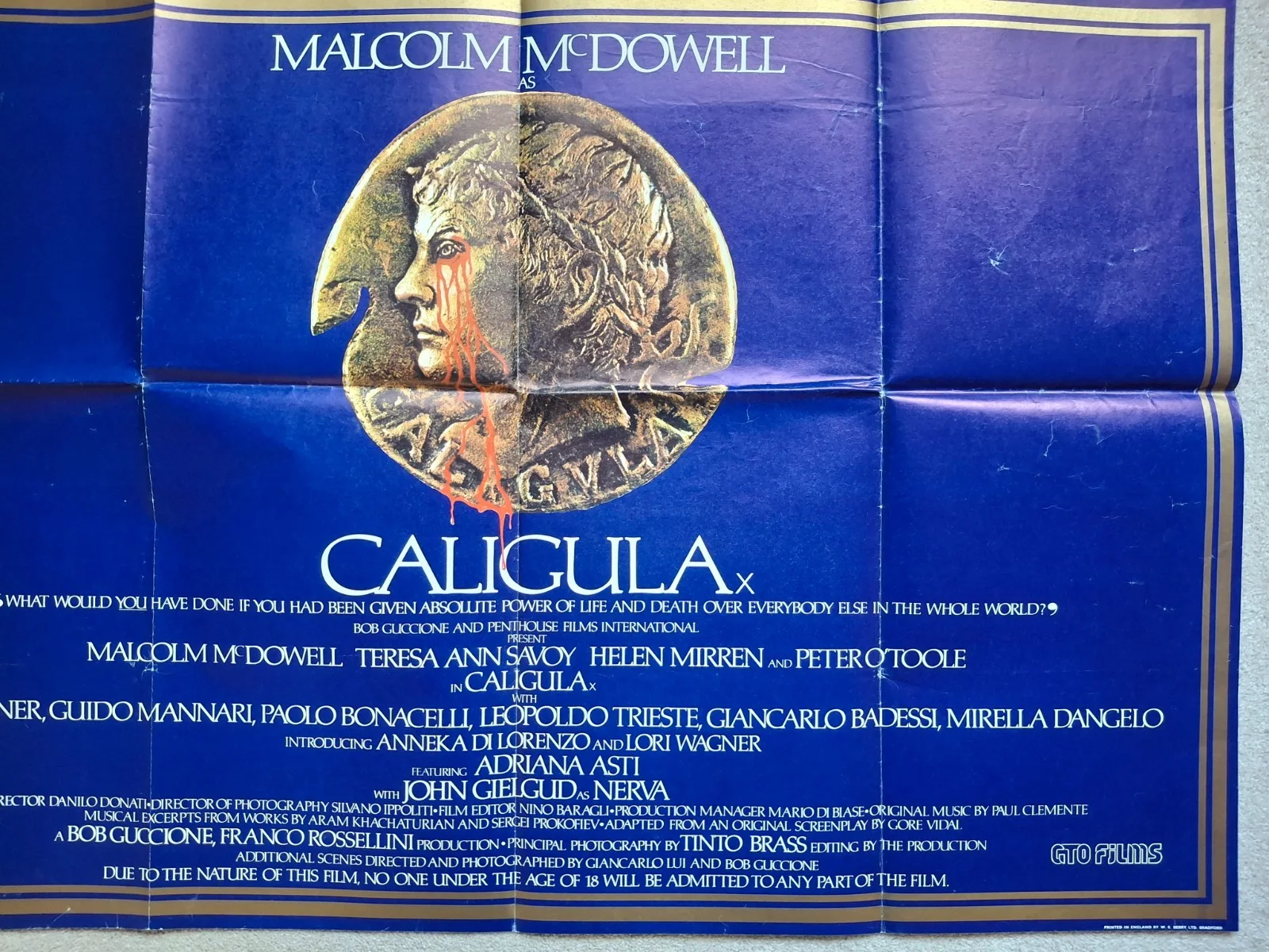 Caligula Original Film Cinema Movie Quad Poster Malcolm McDowell, изображение 5