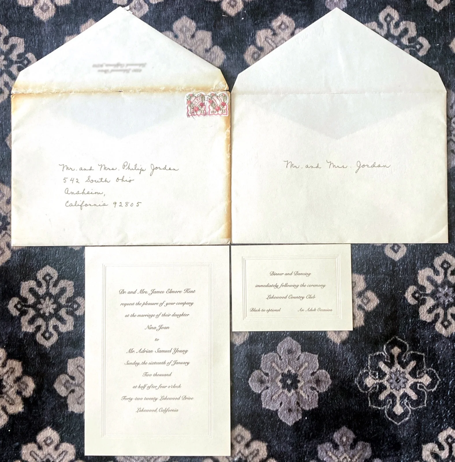 Adrian Young No Doubt Wedding Invitation Set – Early Era Memorabilia, image 2