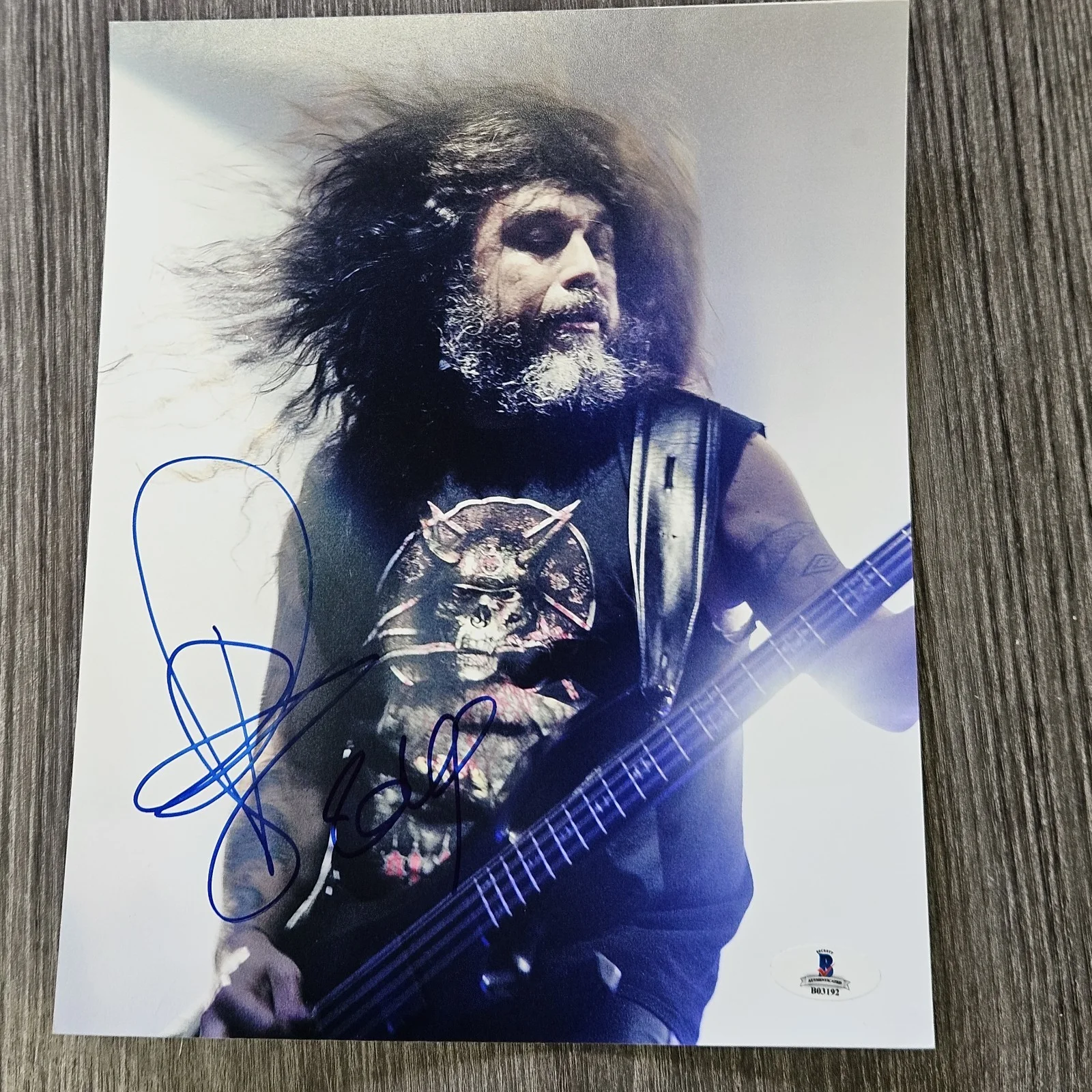 Slayer Tom Araya Autographed 8x10 Photo Becket Certified Vocalist Of Slayer COA, изображение 2