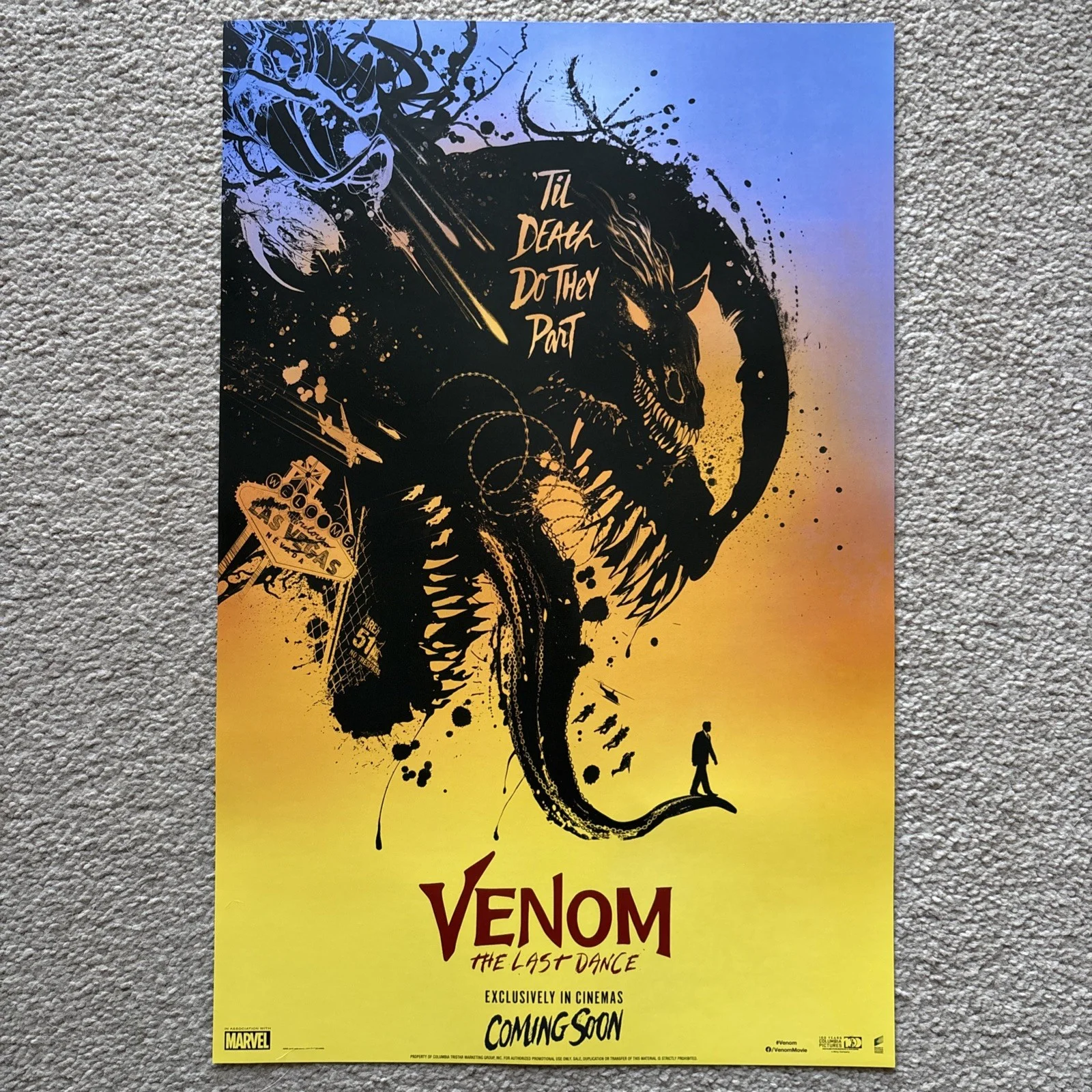Venom The Last Dance Coming Soon Poster Rare Odeon Movie Film Marvel Tom Hardy, изображение 2