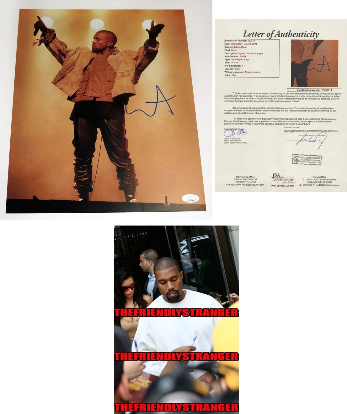 Kanye West — KANYE WEST signed Autographed 11x14 Photo RAPPER Power RUNAWAY Stronger JSA LOA