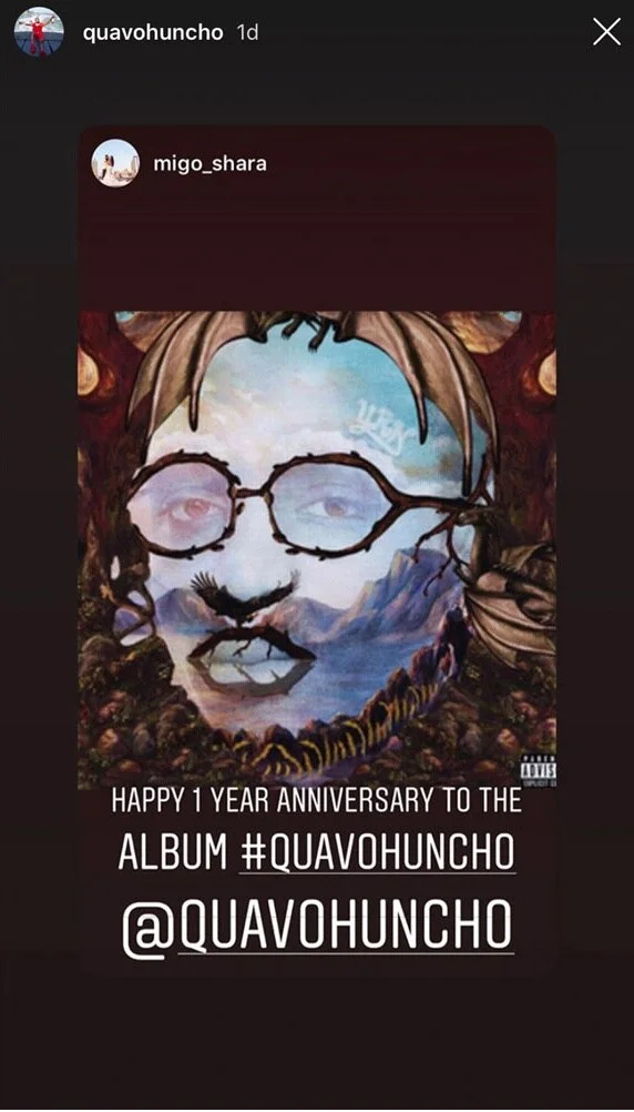 Quavo - Migos — Migos QUAVO signed "QUAVO HUNCHO" Vinyl Record PROOF 1 Year Anni Inscription JSA, изображение 4