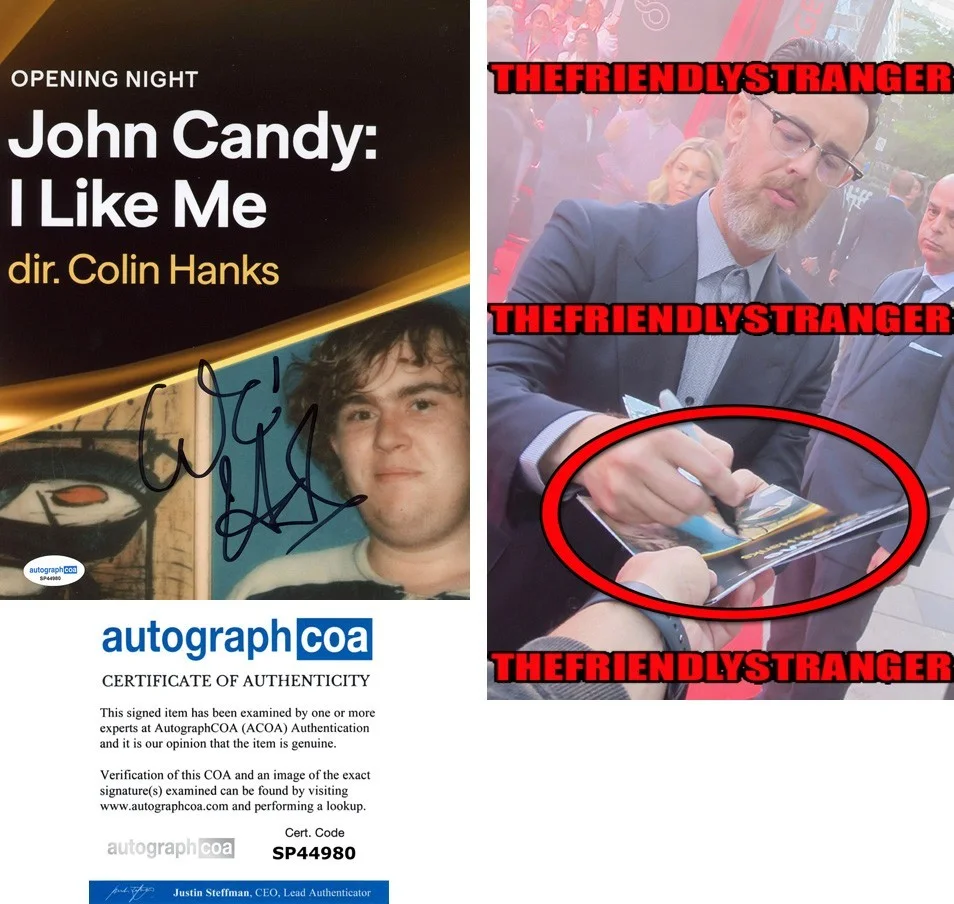 Colin Hanks — Colin Hanks signed "JOHN CANDY: I LIKE ME" 8x10 Photo EXACT PROOF Director ACOA