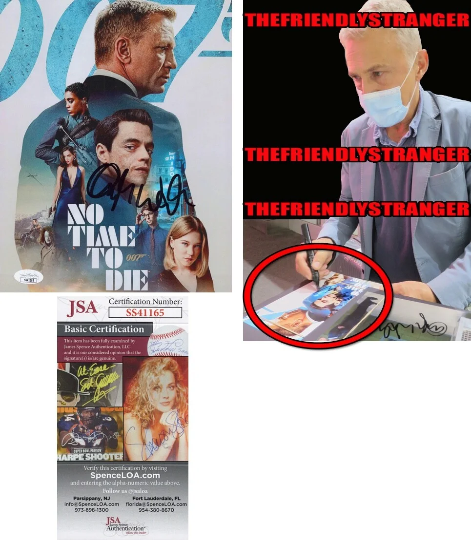 CHRISTOPH WALTZ — Christoph Waltz signed "NO TIME TO DIE" 8x10 Photo a EXACT PROOF Full Sig JSA