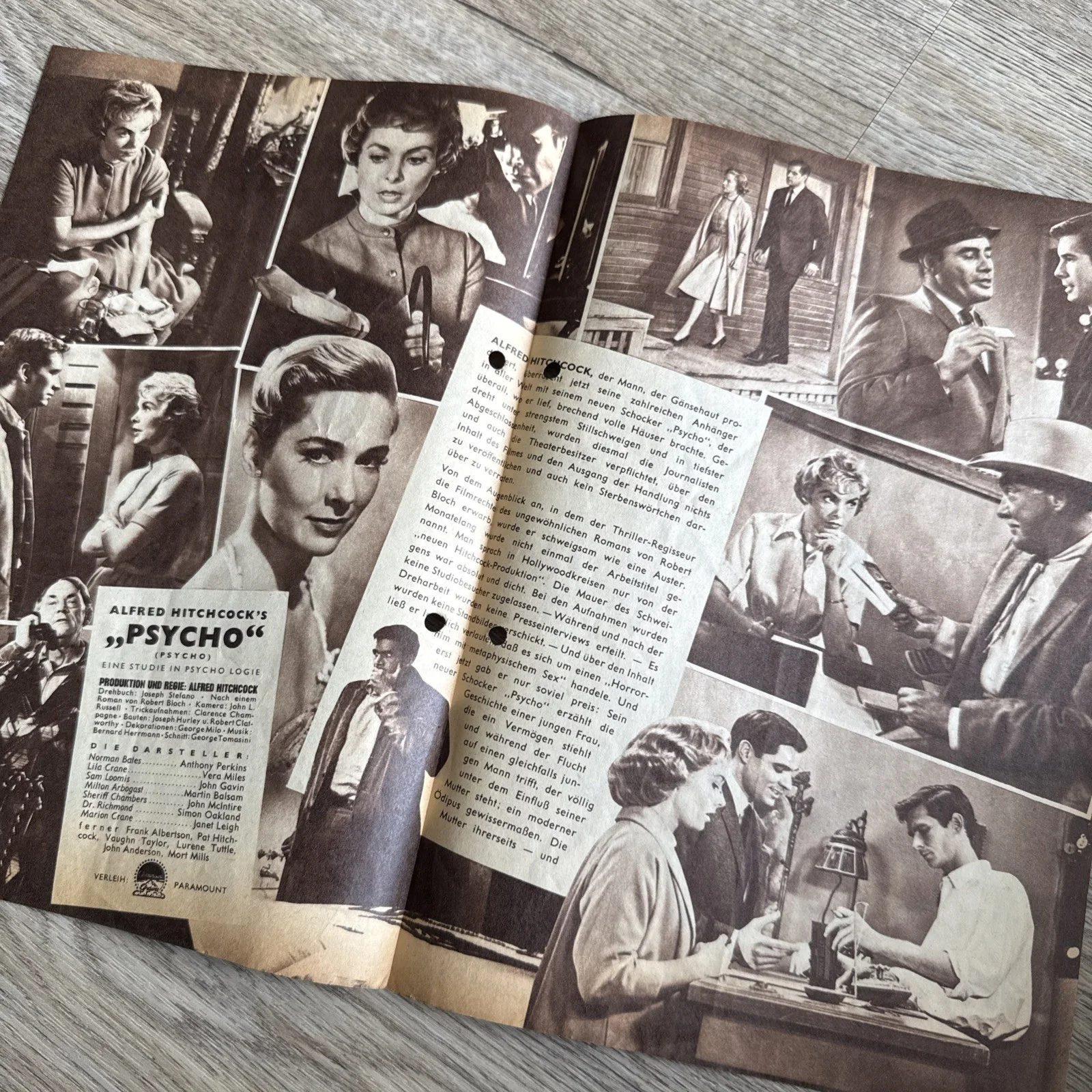 Rare PSYCHO German Cinema Programme Alfred Hitchcock Anthony Perkins Janet Leigh, image 2