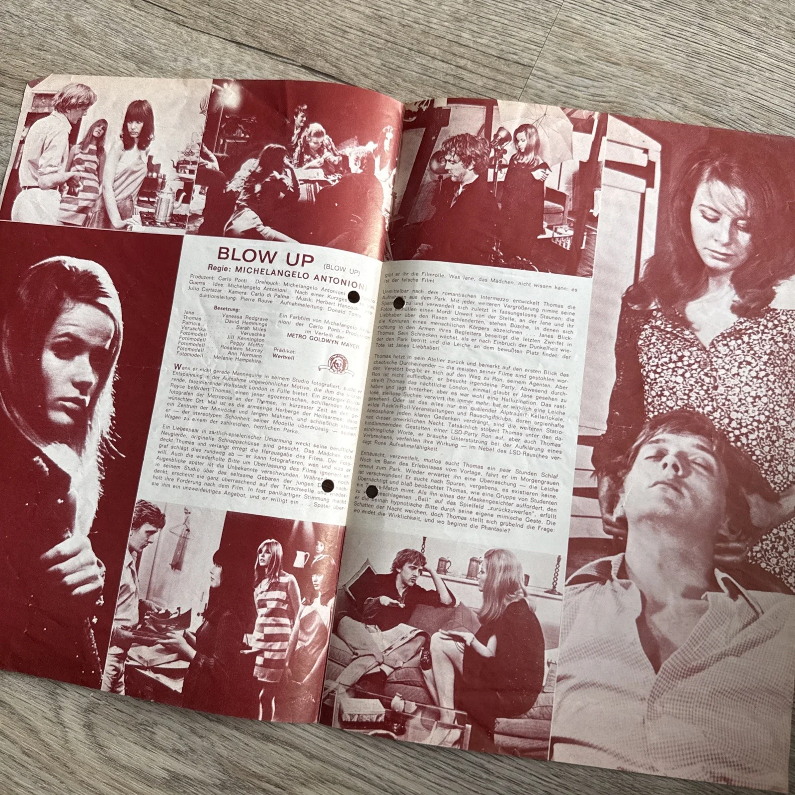 Rare BLOW UP German Cinema Programme David Hemmings Vanessa Redgrave & Veruschka, изображение 2