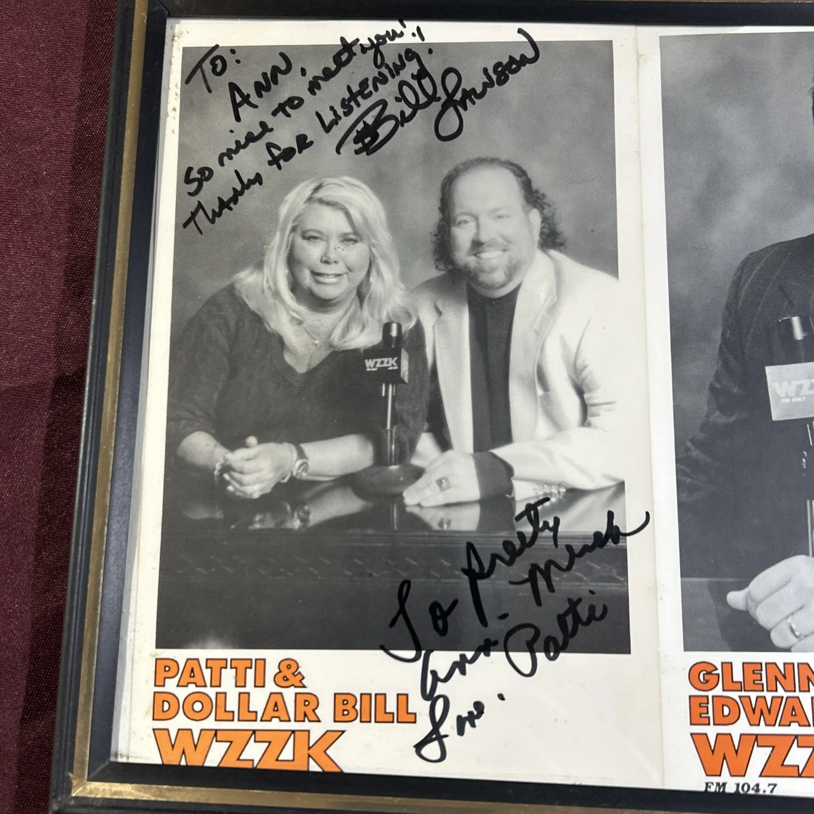 Vintage radio jockey Signed headshot 8.5”x11” WZZK fm 104.7 Am 610, изображение 2