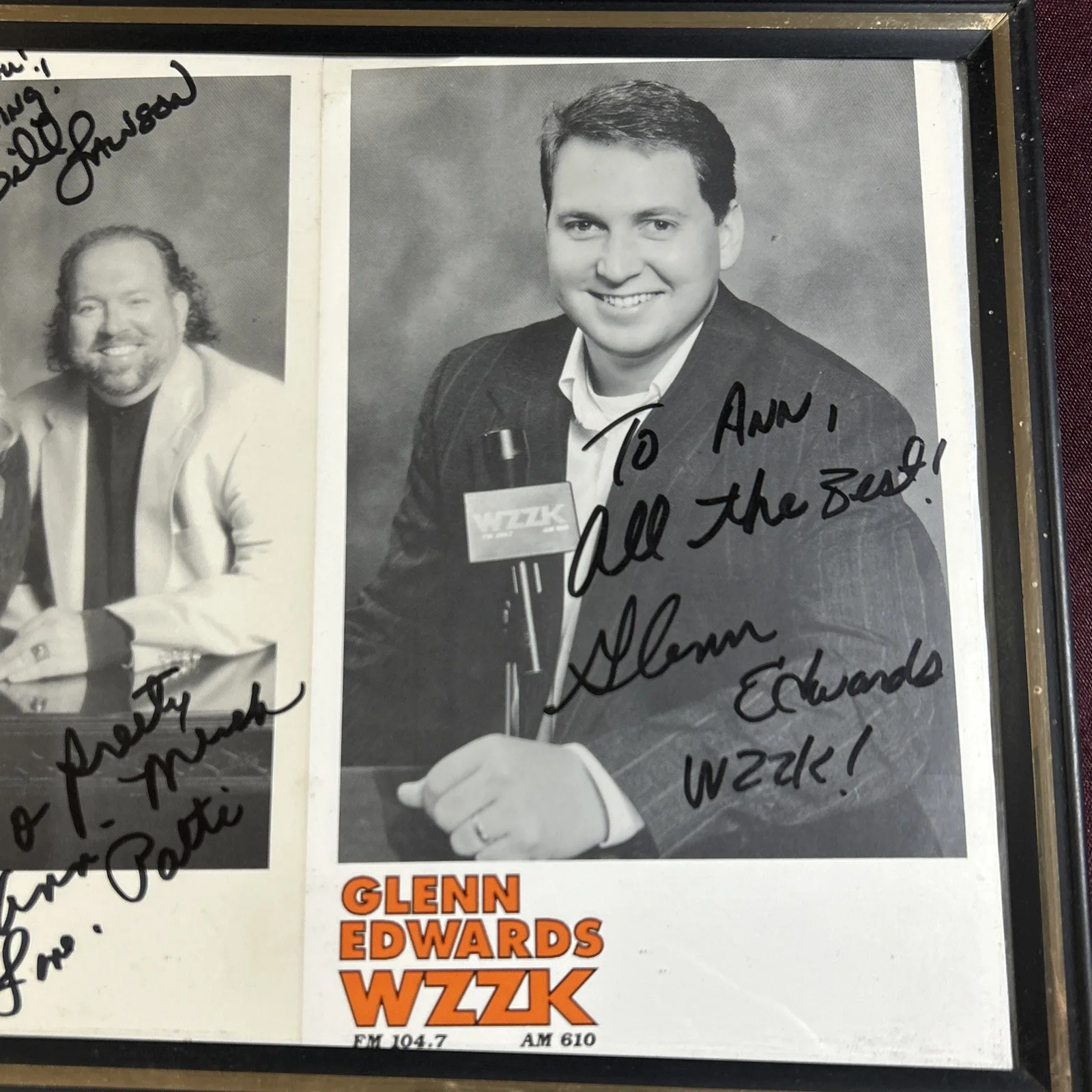 Vintage radio jockey Signed headshot 8.5”x11” WZZK fm 104.7 Am 610, изображение 3