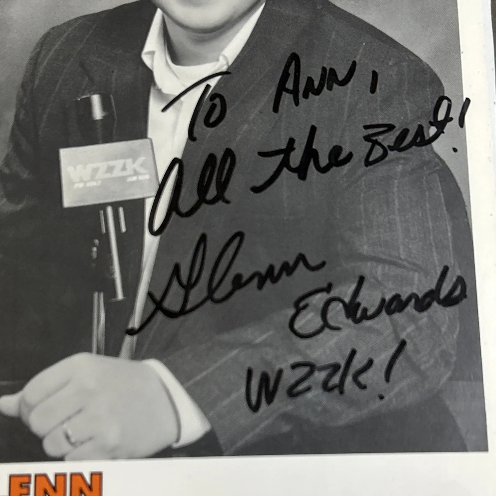 Vintage radio jockey Signed headshot 8.5”x11” WZZK fm 104.7 Am 610, изображение 4