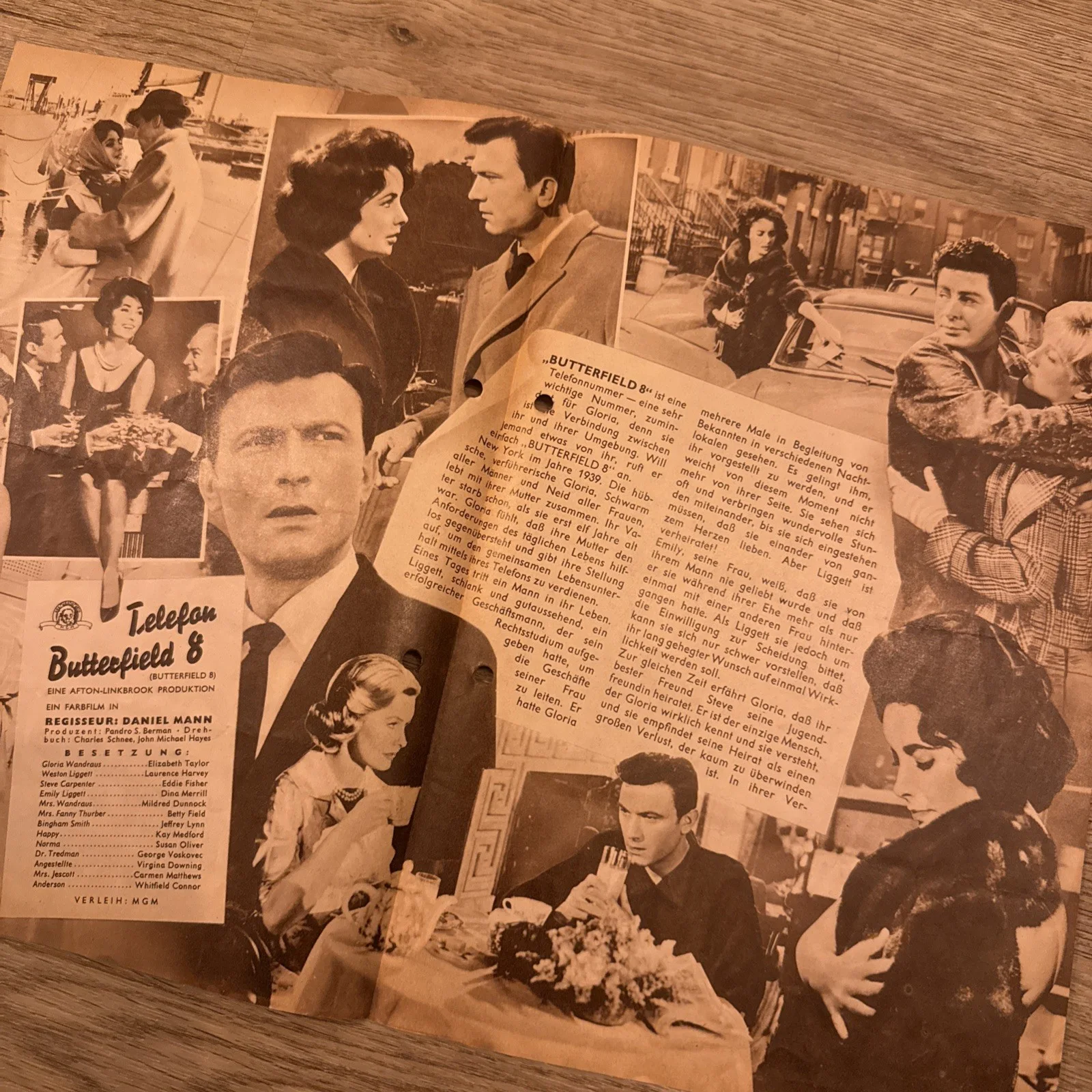 Butterfield 8 German Cinema Programme Elizabeth Liz Taylor Laurence Harvey 1960, image 2