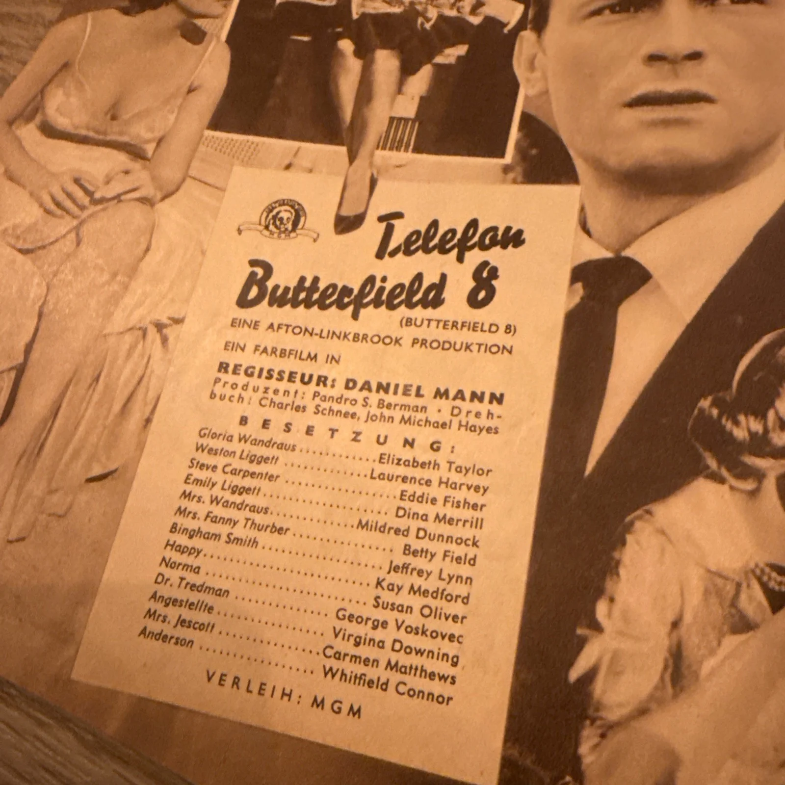 Butterfield 8 German Cinema Programme Elizabeth Liz Taylor Laurence Harvey 1960, image 3