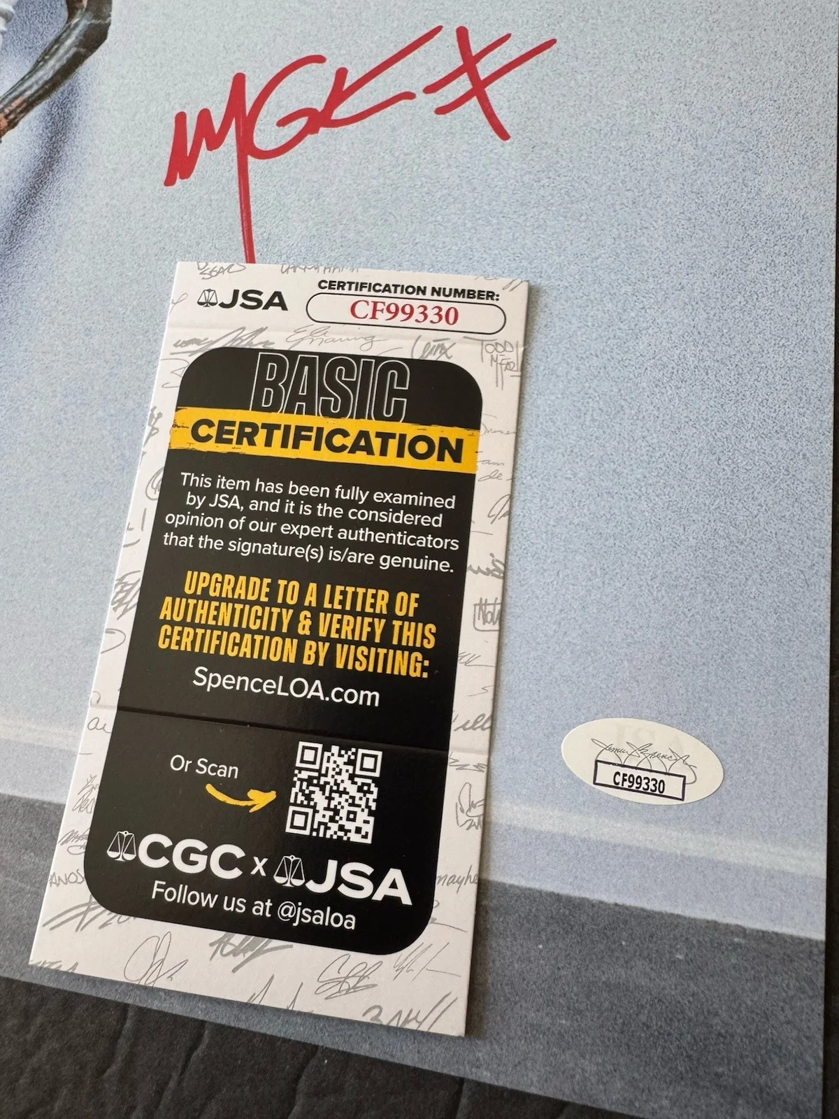 Machine Gun Kelly MGK Signed Vinyl Insert Autograph Lost Americana JSA COA, изображение 2