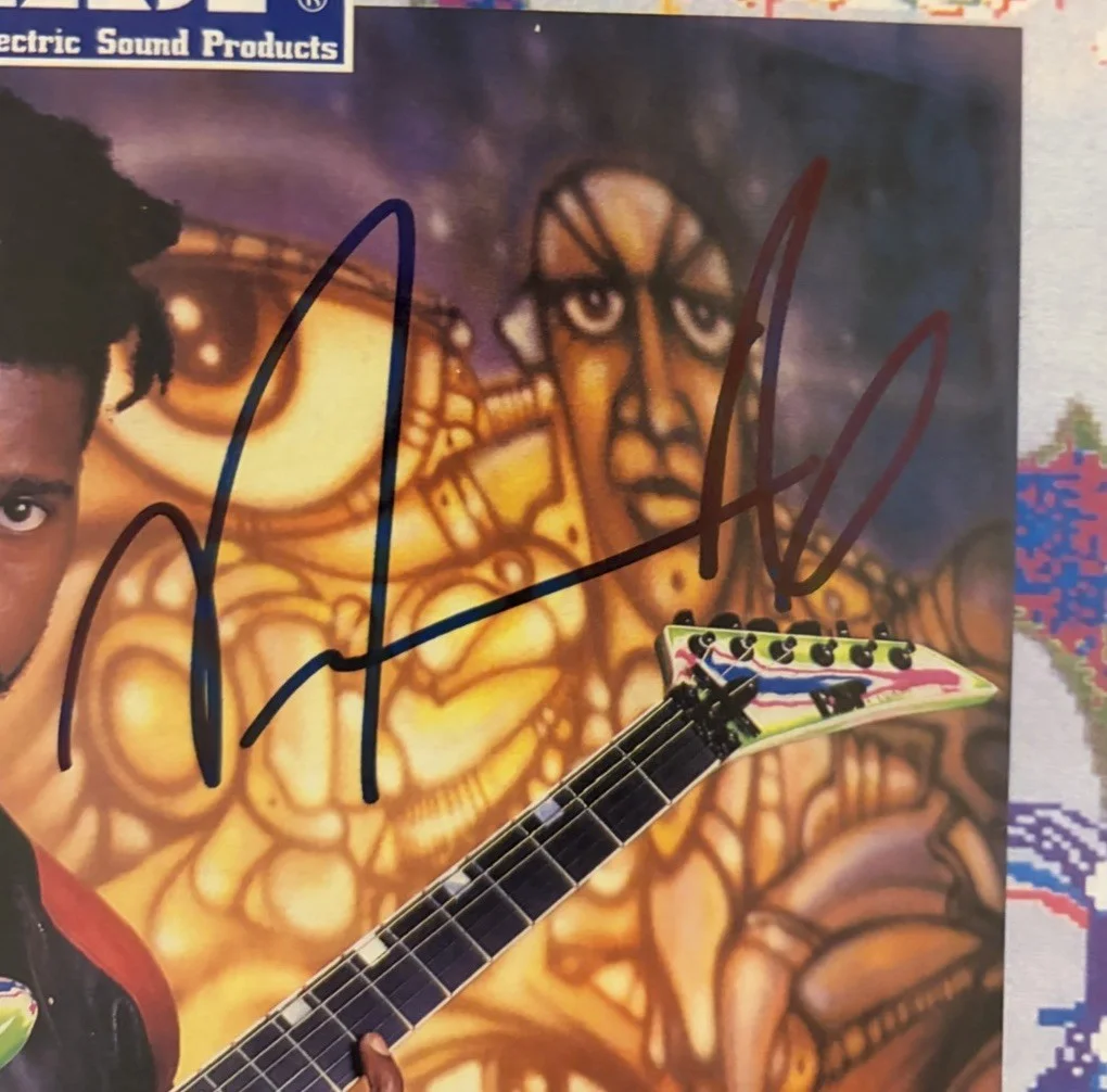 Vernon Reid Signed ESP Guitar Ad 7.75x11 Autograph Living Colour Rare In-Person, изображение 2