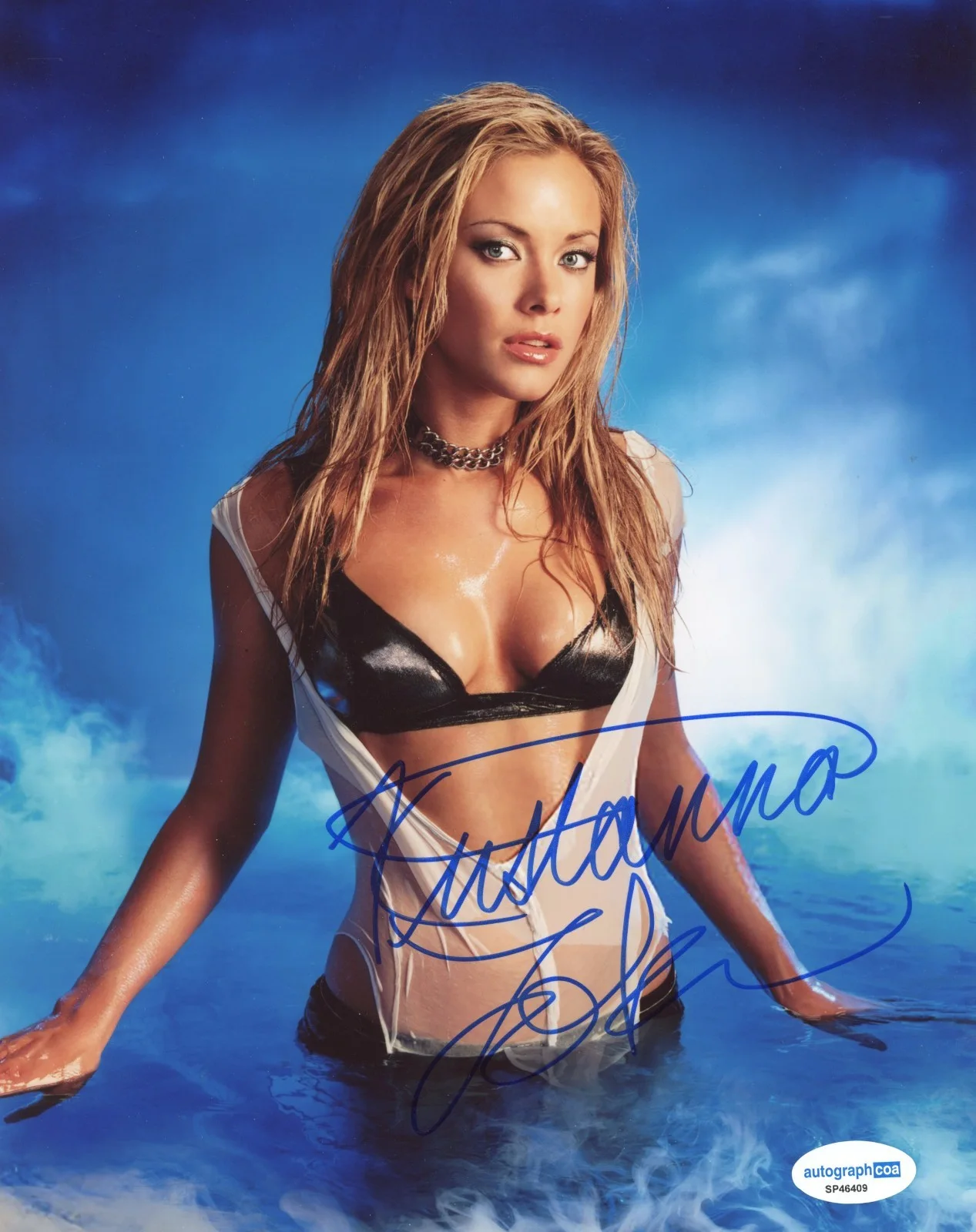 Kristanna Loken — *BLACK BRA SEE THRU TOP* KRISTANNA LOKEN SIGNED 8x10 PHOTO ACOA AUTO