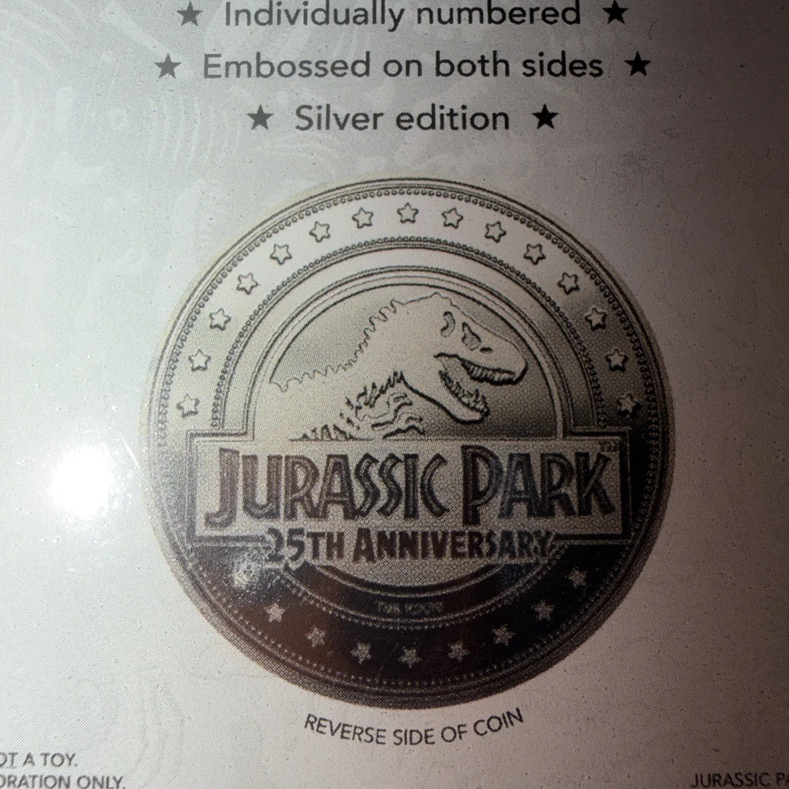jurassic park limited Edition coin., image 3