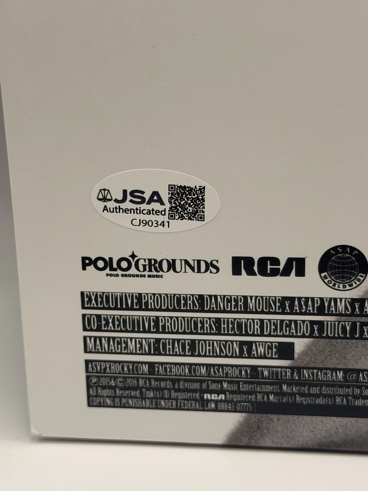 ASAP ROCKY SIGNED AUTOGRAPHED AT LONG LAST A$AP ALBUM VINYL RIHANNA RARE JSA COA, изображение 5