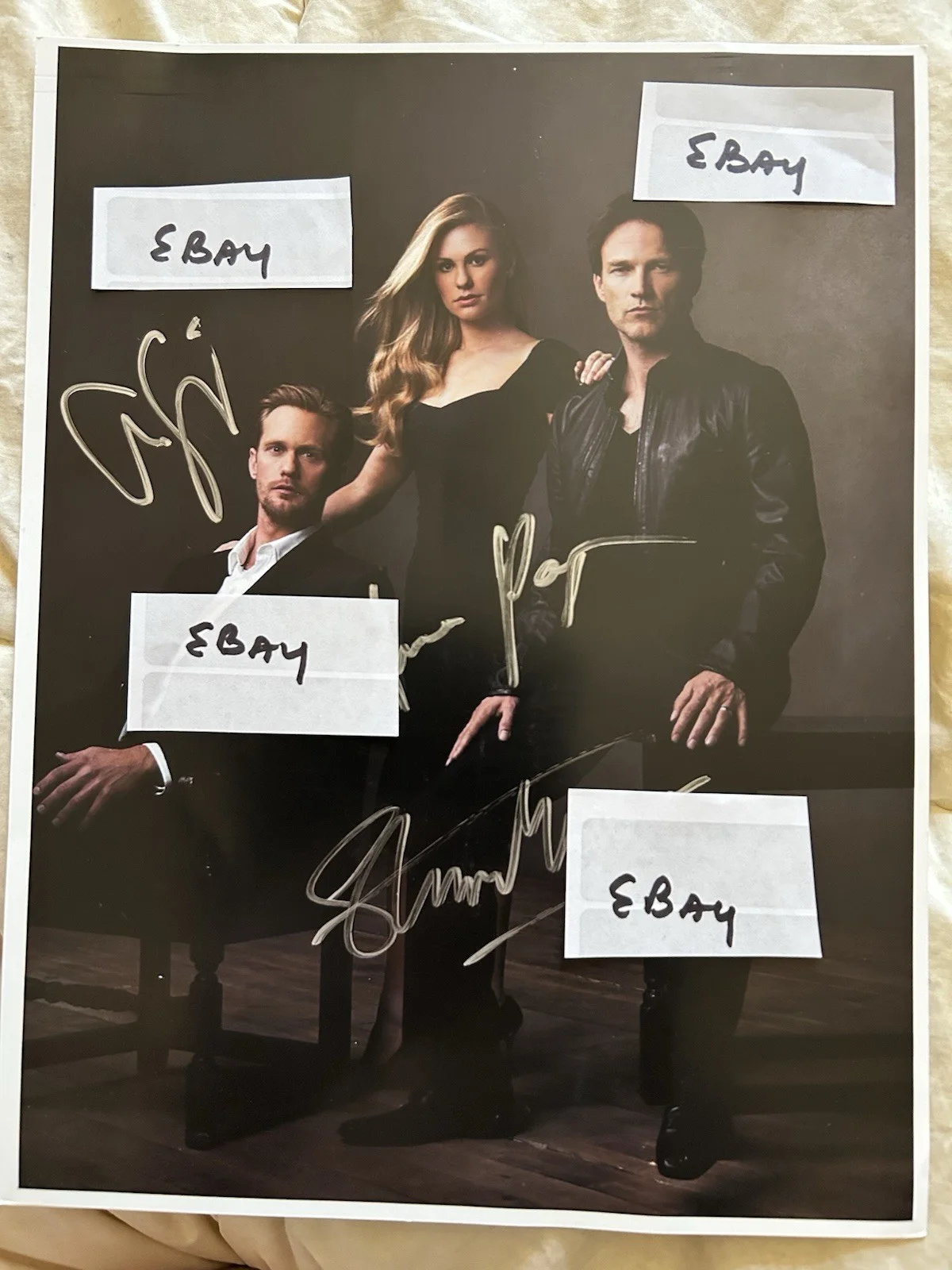 Stephen Moyer, Anna Paquin, Alexander Skarsgard — True Blood Signed Stephen Moyer Alexander Skarsgard Anna Paquin 8.5” X 11” Rare!