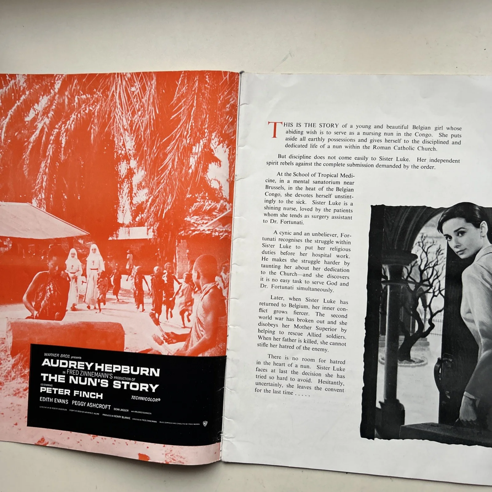 The Nun's Story Souvenir Programme 1959 Film Press Release Audrey Hepburn, изображение 2