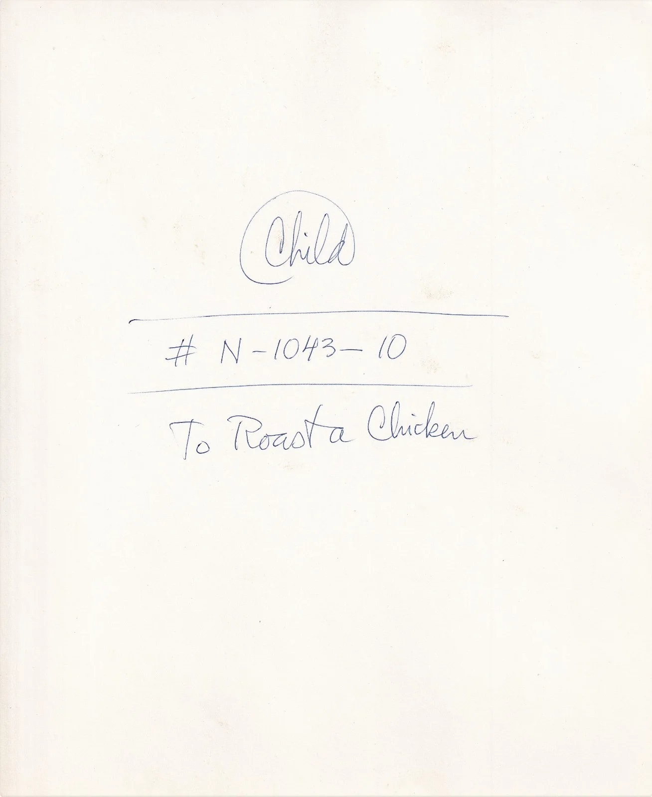 Holographed by Julia Child — JULIA CHILD Chef original studio photograph holographed Roast Chicken 1970, image 2