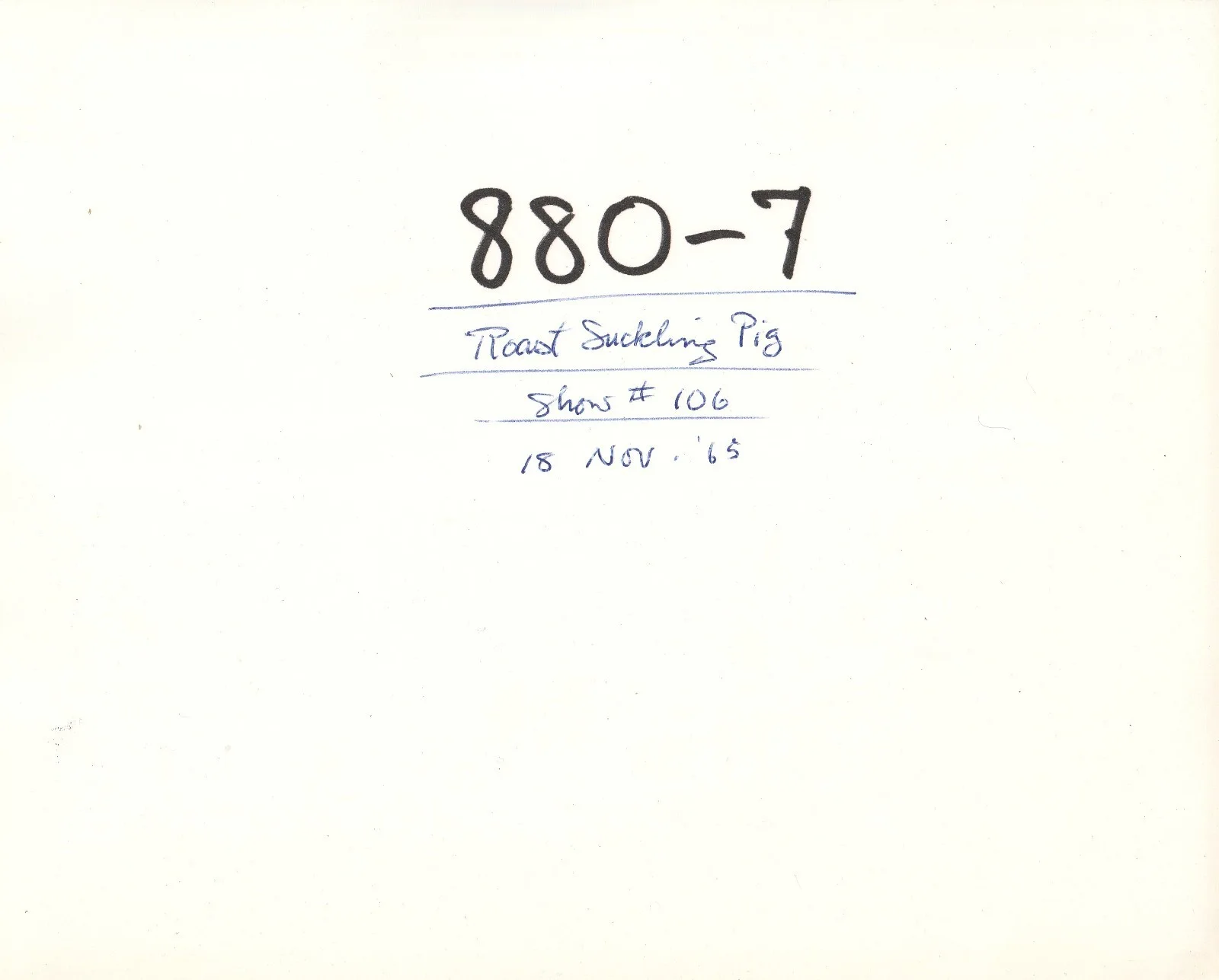 Jilia Child holographed the photograph — JULIA CHILD Chef original studio photograph holographed Suckling Pig 1965, image 2