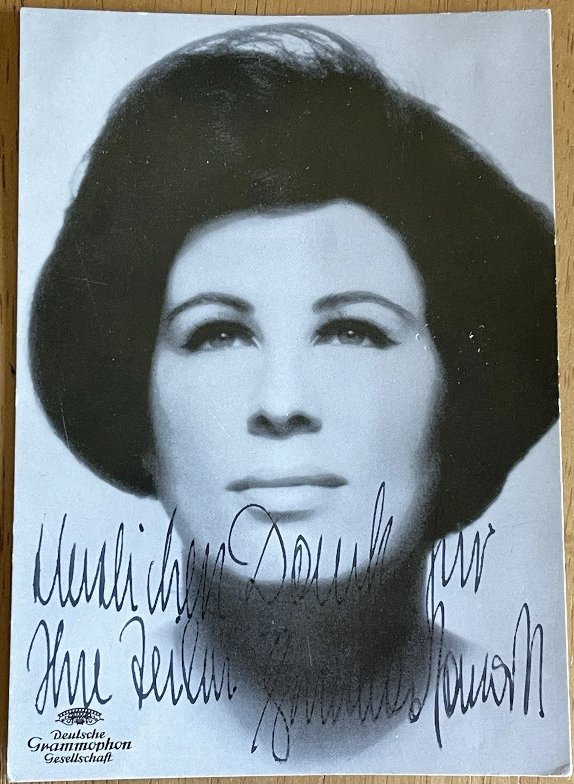 Austrian Opera Soprano Gundula Janowitz Autograph Photo, image 2