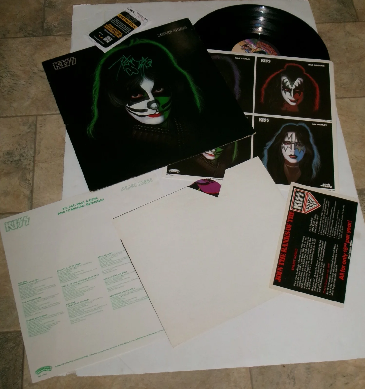 Peter Criss Solo 1978 Album LP SIGNED JSA CERT COMPLETE With Poster & Inserts, image 3