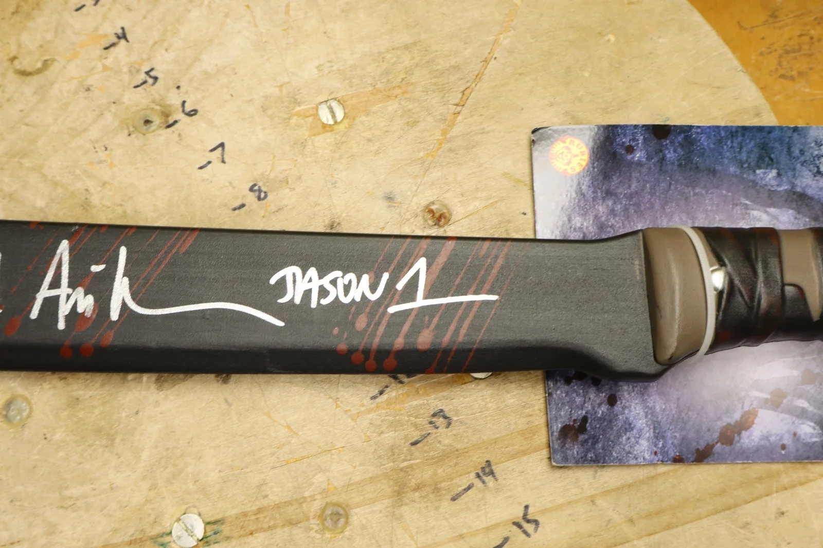 Ari Lehman signed real 18" black machete Friday the 13th Jason Voorhees, image 4