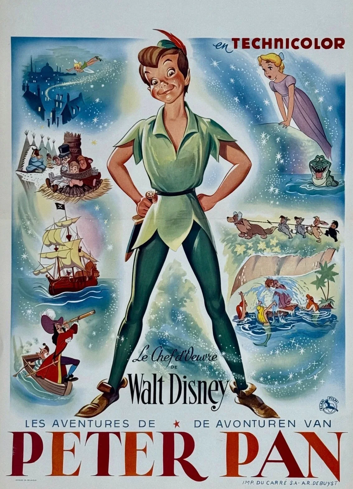 Disney's Peter Pan 1953 (Original Release) Very Rare Unmounted 35mm Film Cells, image 2