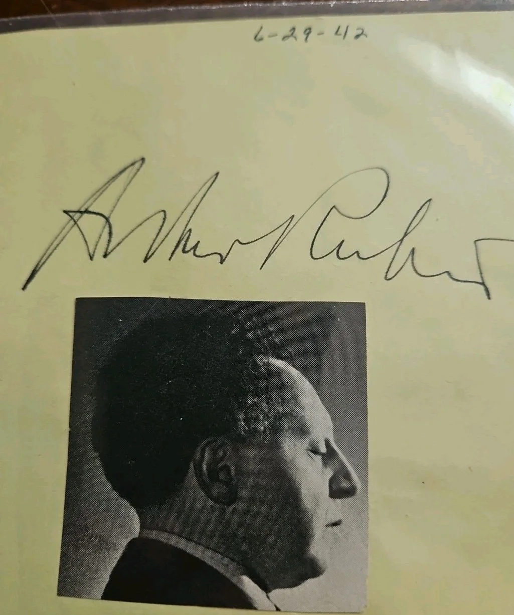 ARTHUR RUBINSTEIN autograph Pages Pianist - AND - MARIAN ANDERSON Opera signed, image 2