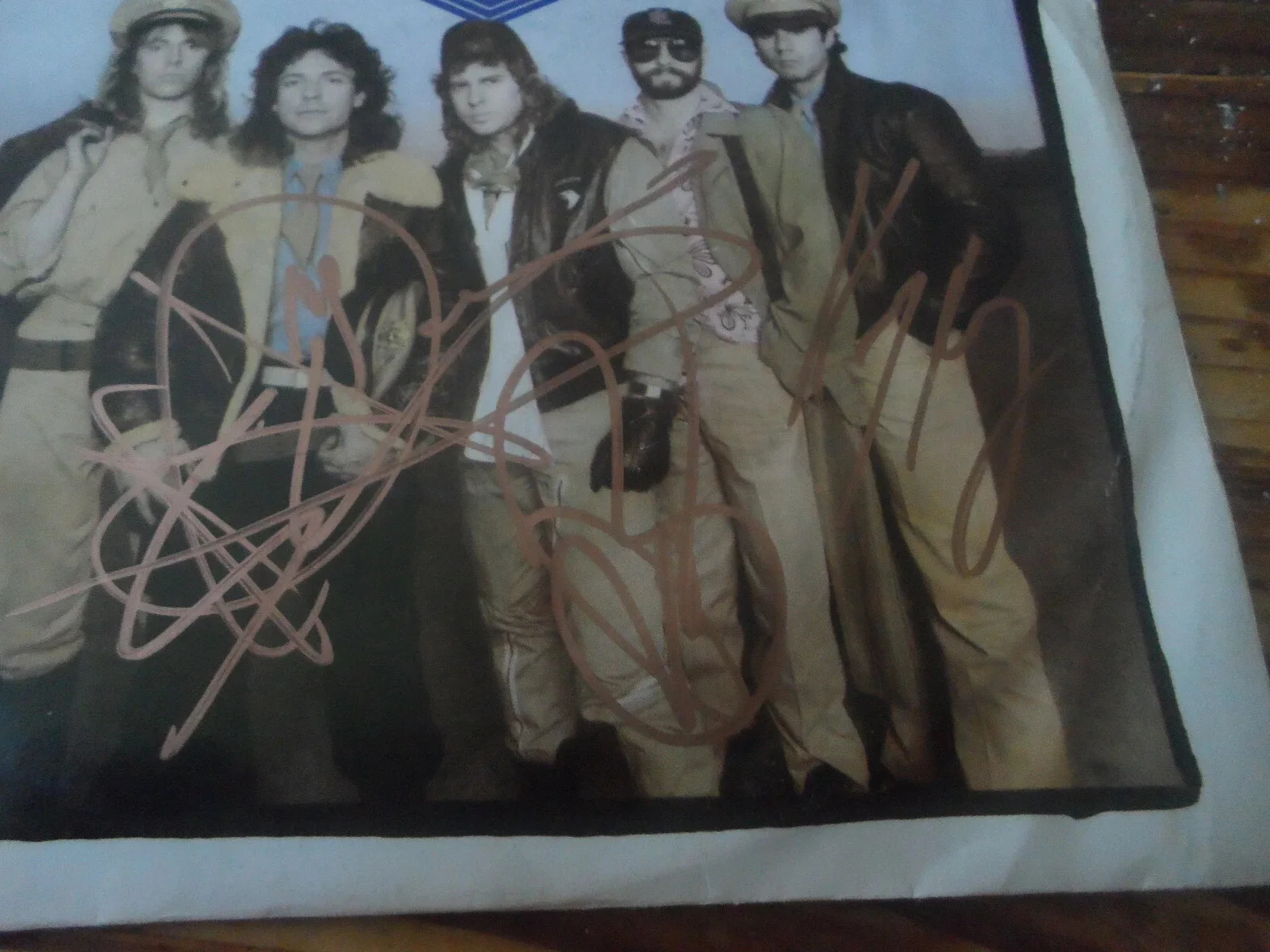 NIGHT RANGER AUTHENTIC AUTOGRAPHED/SIGNED PROMO VINYL 45 RECORD JACK BLADES + 2, image 2