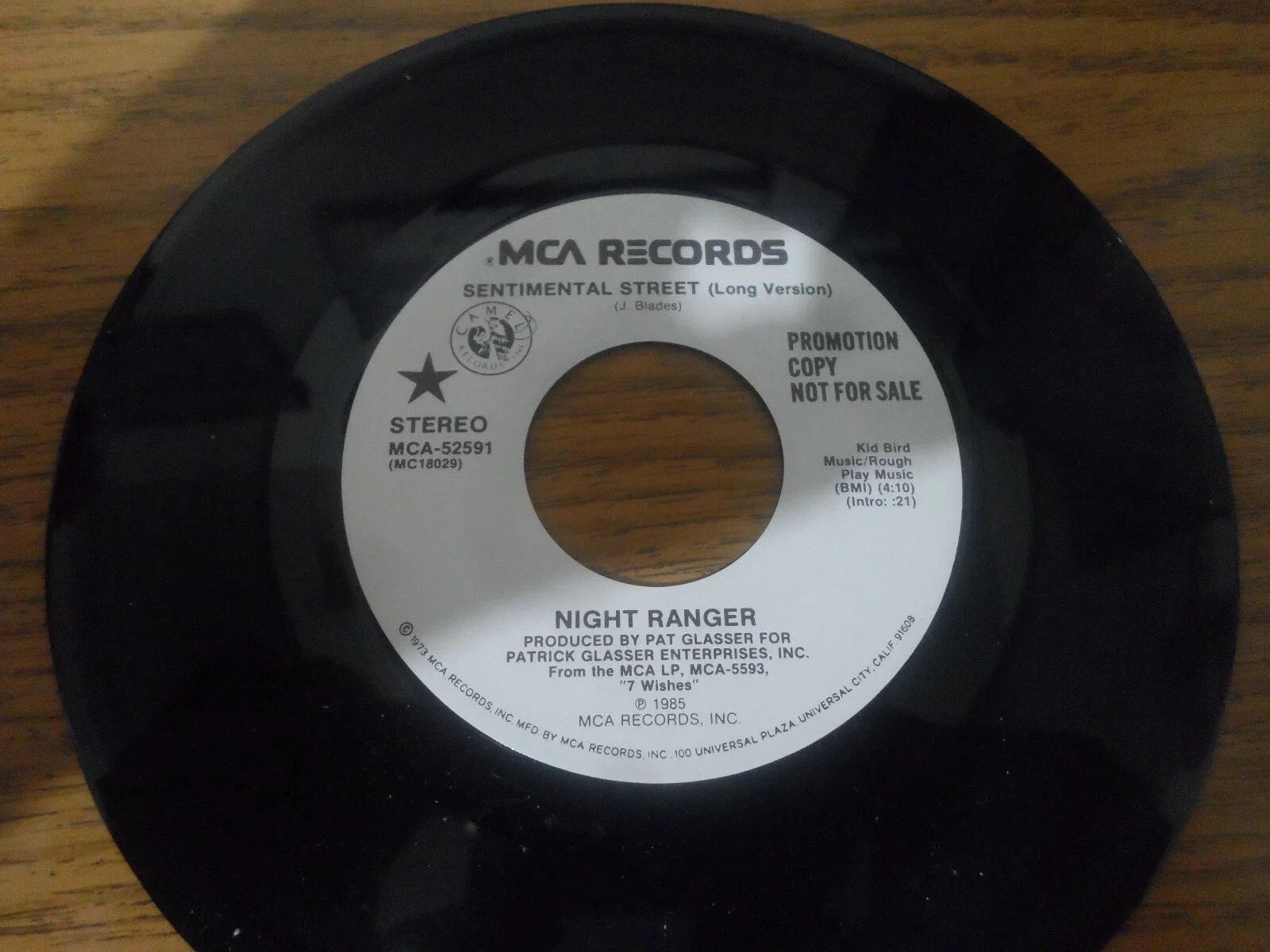 NIGHT RANGER AUTHENTIC AUTOGRAPHED/SIGNED PROMO VINYL 45 RECORD JACK BLADES + 2, image 3