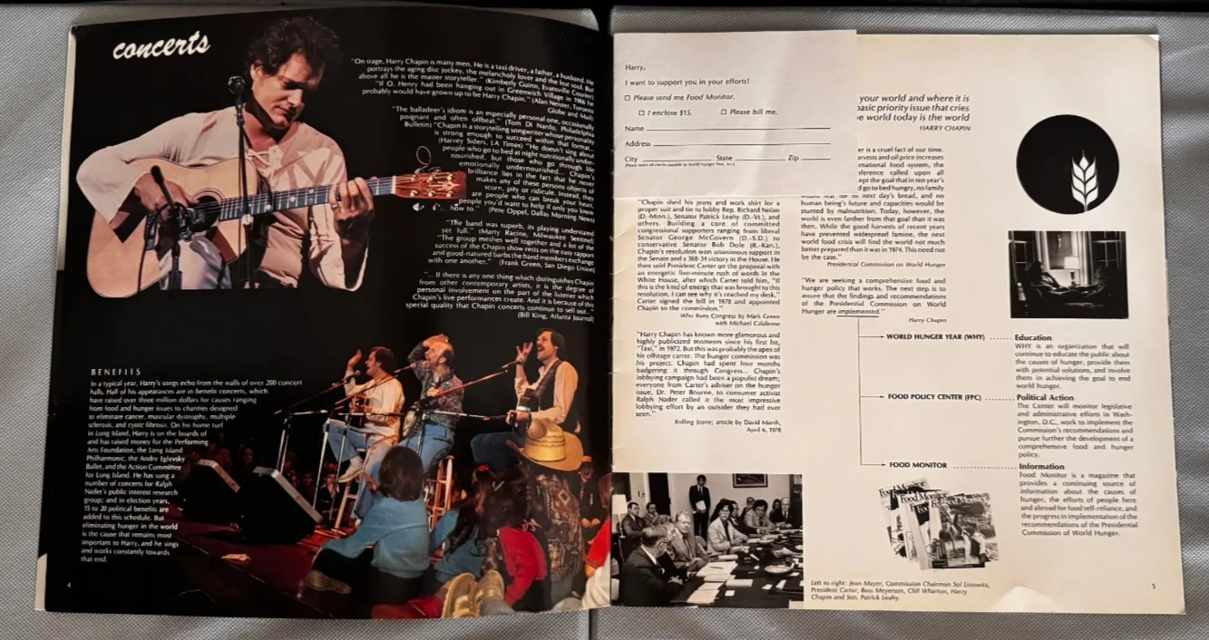 Harry Chapin Signed Autograph 1980 Tour Program, image 4