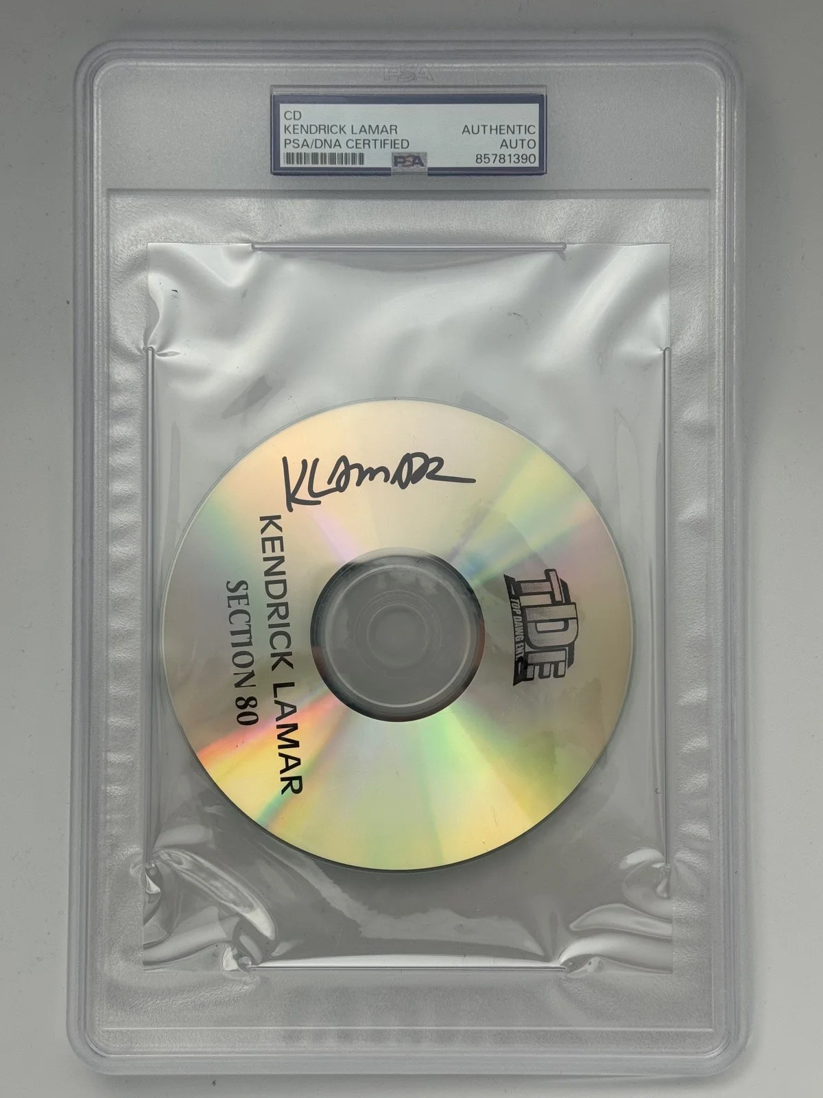 Kendrick Lamar Signed Autographed Section 80 Cd Psa/Dna Slabbed Full Signature, image 2