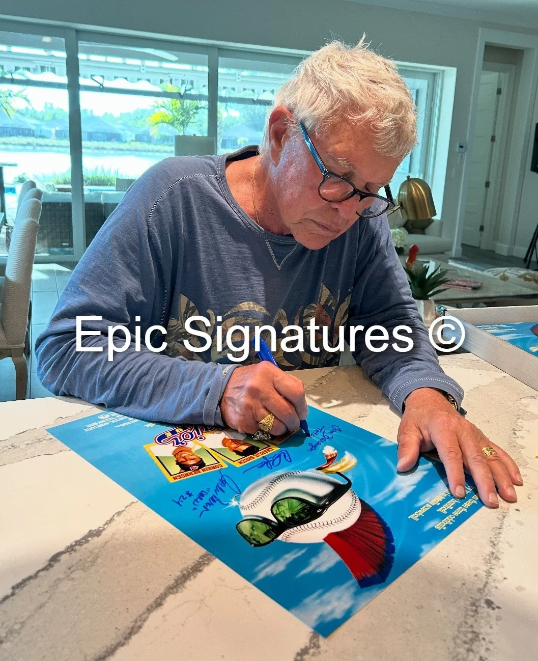 Charlie Sheen, Tom Berenger, Corbin Bernsen — Charlie Sheen, Berenger & Bernsen Signed Major League 11x17 BAS HOLO Autographs, изображение 4