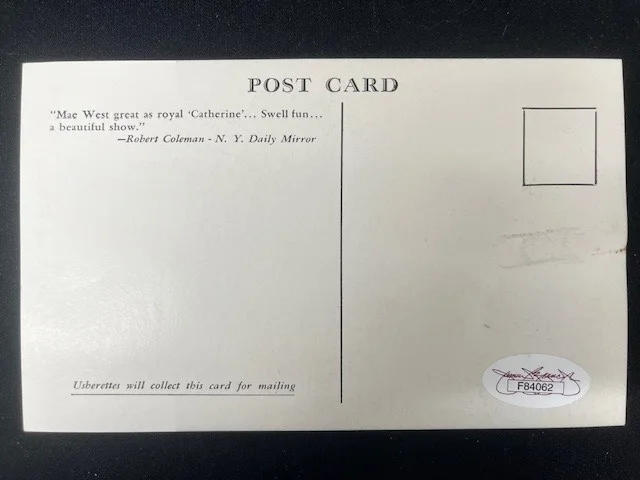 Mae West — The Mae West Autographed/Signed "Catherine Was Great" Post Card JSA COA, image 5