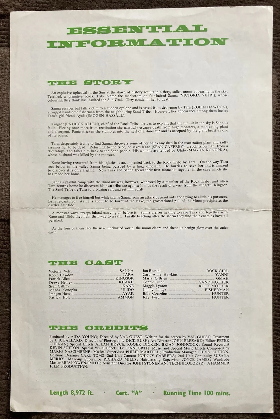 Victoria Vetri WHEN DINOSAURS RULED THE EARTH Original UK Pressbook HAMMER, изображение 3