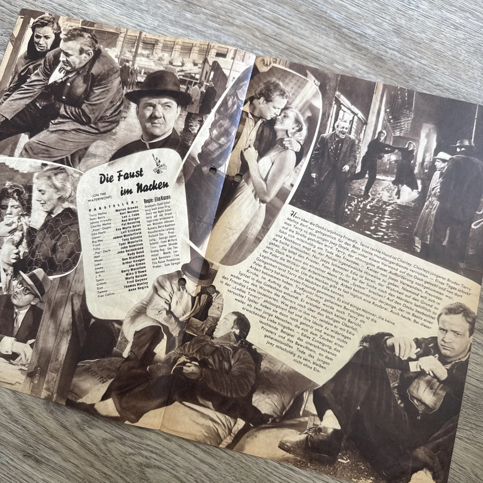 Rare On The Waterfront German Cinema Programme Marlon Brando Karl Malden 1954, изображение 2