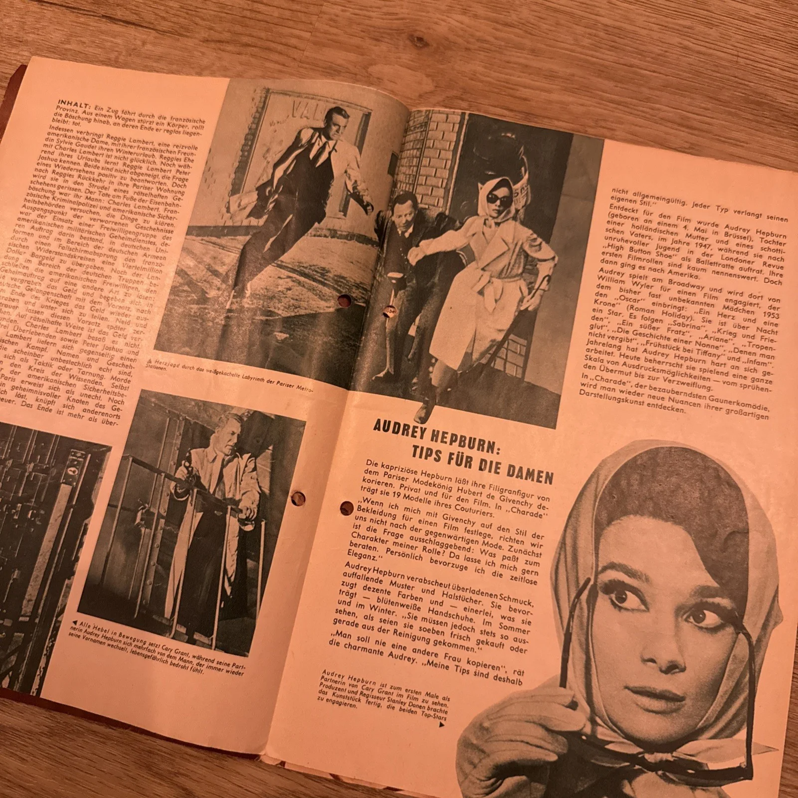 Rare Charade German Cinema Programme Cary Grant Audrey Hepburn James Coburn 1963, изображение 4