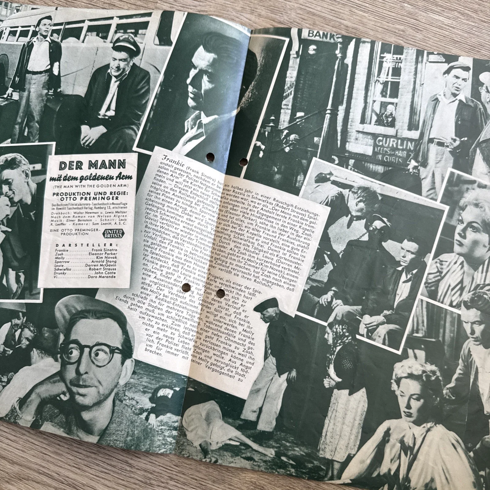 Rare German Man With The Golden Arm Cinema Programme Frank Sinatra Kim Novak ‘55, image 2
