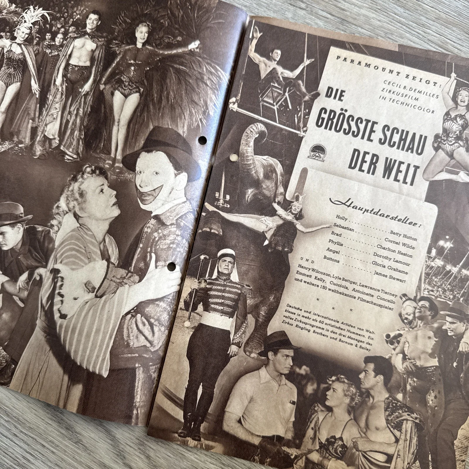 The Greatest Show On Earth German Cinema Programme Charlton Heston James Stewart, image 2