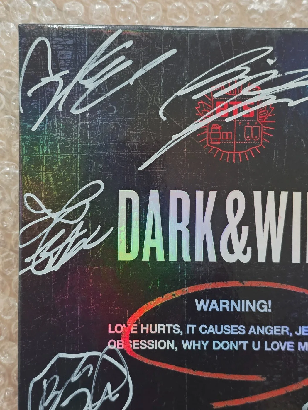 BTS BANGTAN BOYS Promo Dark & Wild Danger Album Autographed Hand Signed, изображение 3