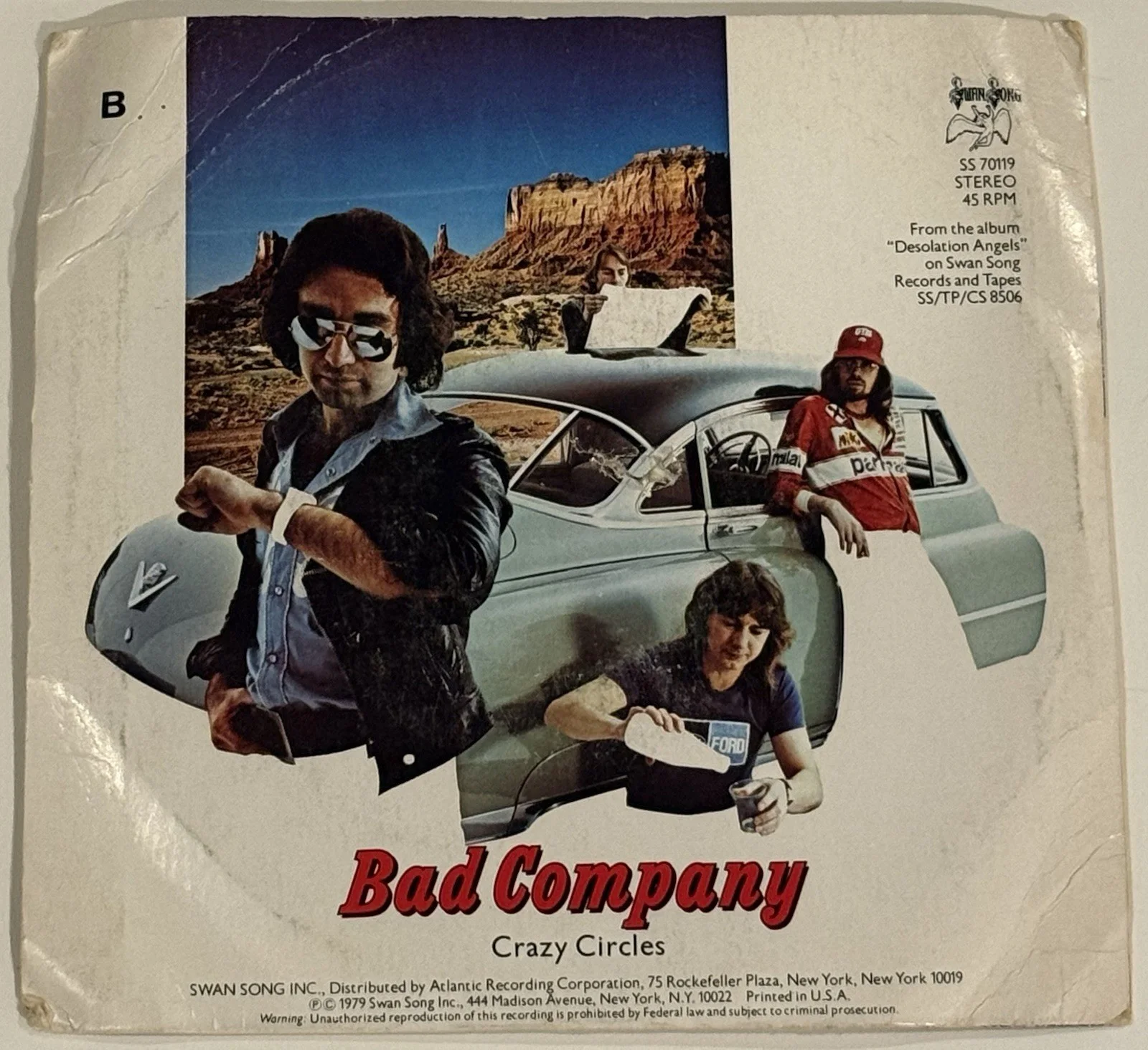 Simon Kirke Signed Bad Company Rock ‘n’ Roll 45 Record Sleeve w/ Vinyl Disc PSA, изображение 3