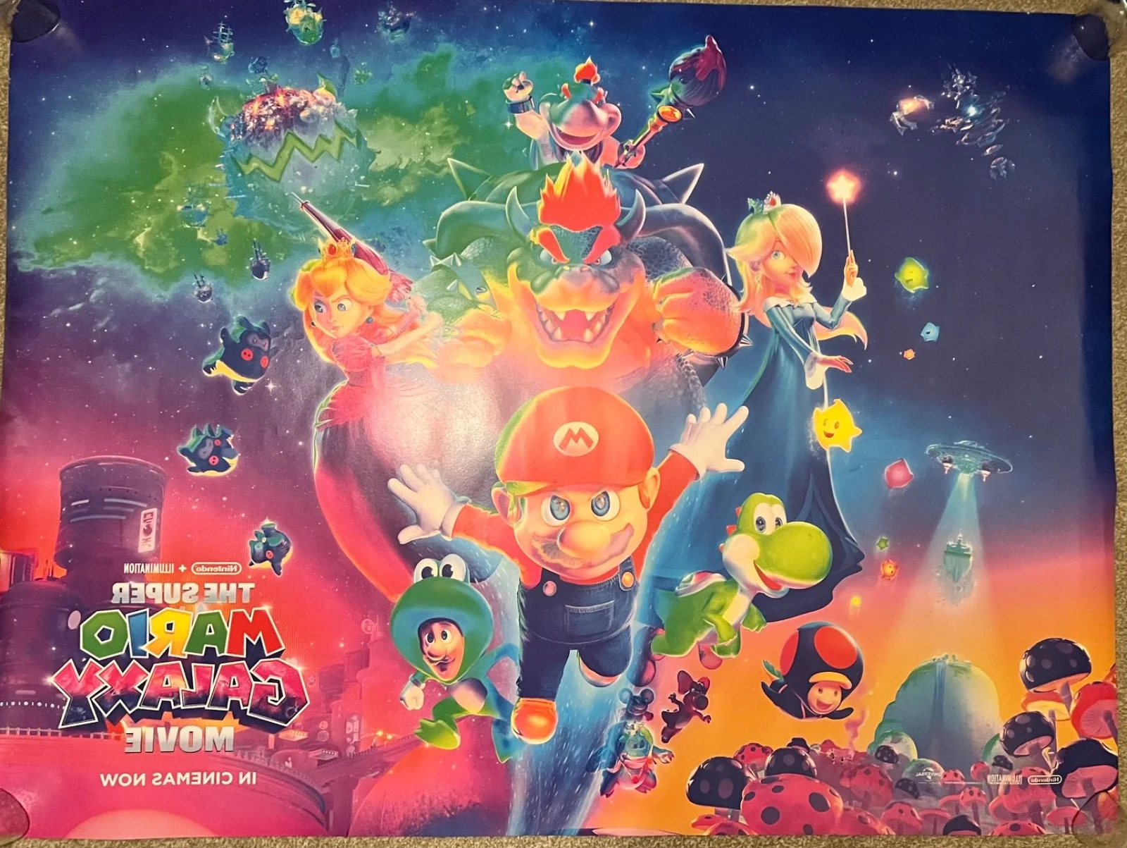 THE SUPER MARIO GALAXY MOVIE – ORIGINAL UK QUAD CINEMA POSTER NINTENDO 30 X 40, изображение 2