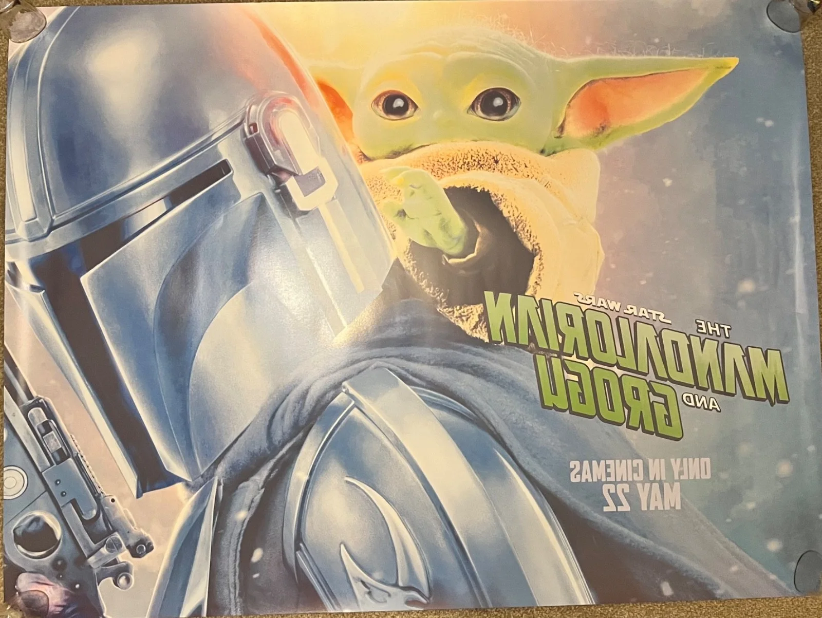 THE MANDALORIAN AND GROGU – ORIGINAL UK QUAD CINEMA POSTER – STAR WARS – 30 X 40, изображение 2