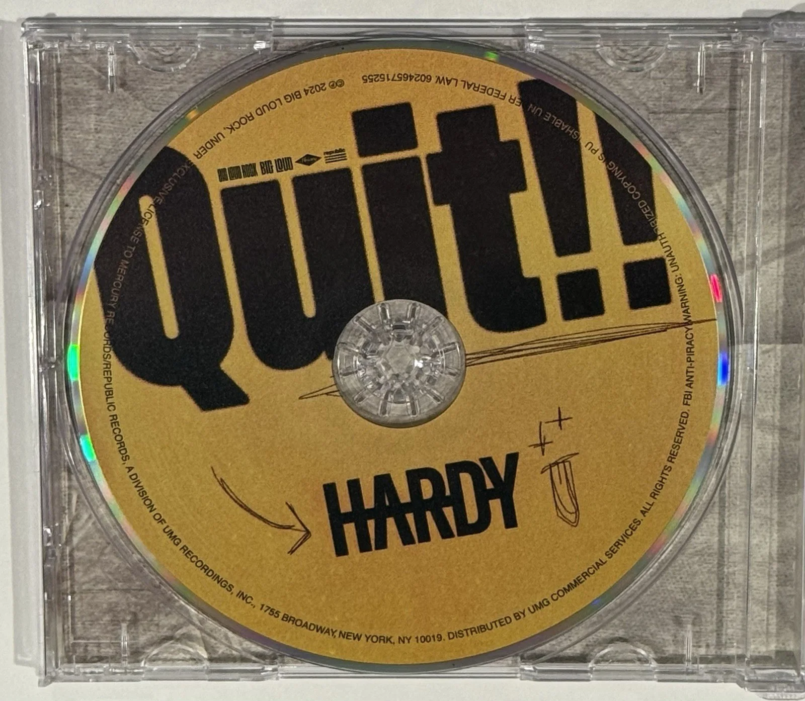 Hardy Autographed Quit!! CD Insert Art Card Signed Edition CD, image 5