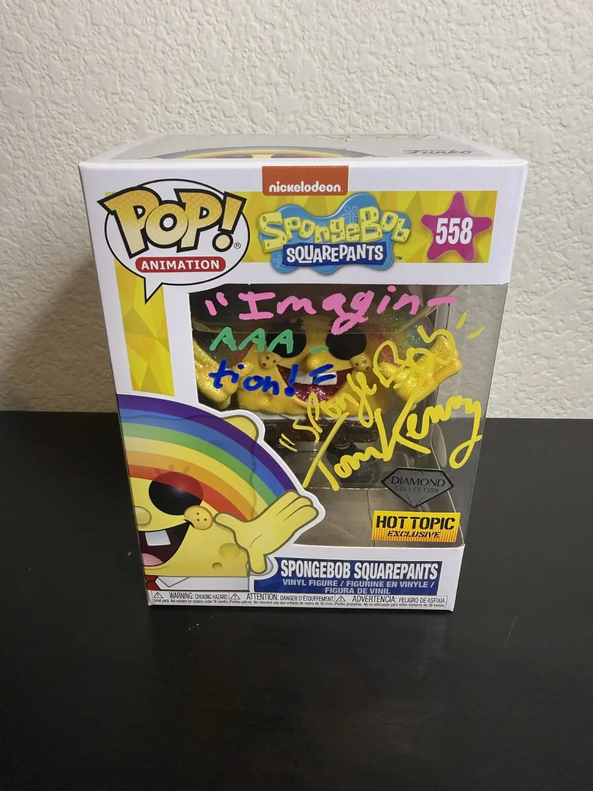 Tom Kenny — Tom Kenny Signed SpongeBob SquarePants Funko Pop #558 Diamond Hot Topic JSA, image 2