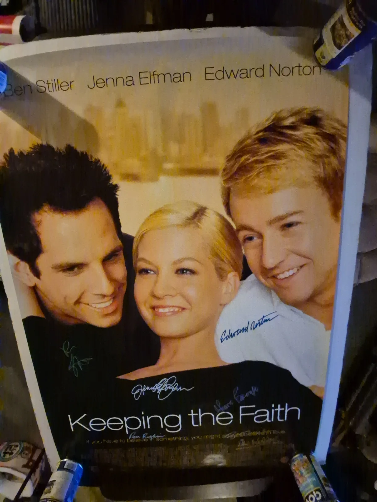 THE CAST — KEEPING THE FAITH- BEN STILLER-MOVIE POSTER SIGNED ekim