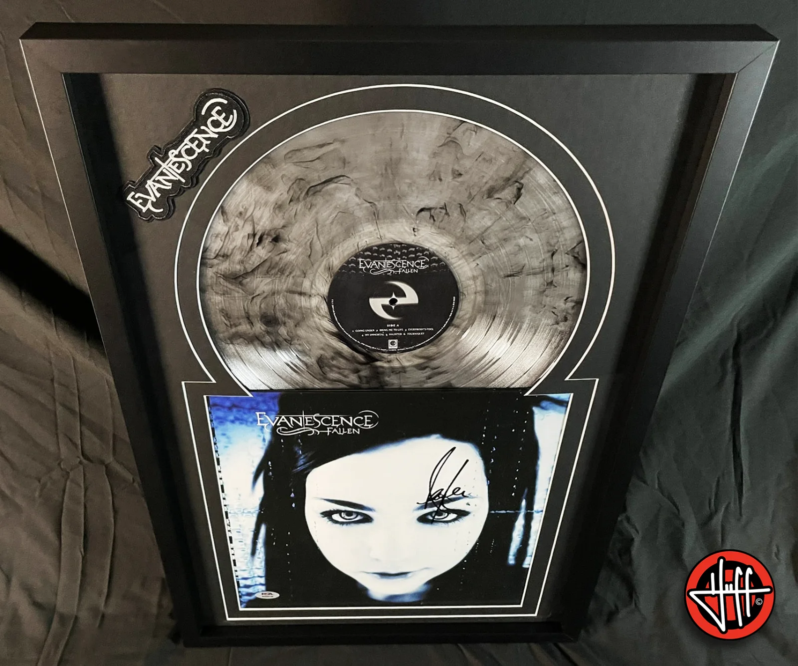 PSA SIGNED & FRAMED | AMY LEE Evanescence Fallen Clear Smoke Vinyl + Back Stage, image 2