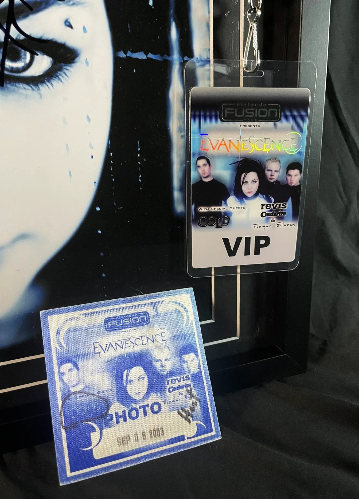 PSA SIGNED & FRAMED | AMY LEE Evanescence Fallen Clear Smoke Vinyl + Back Stage, image 3